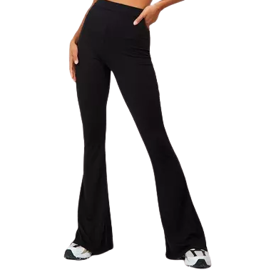 Basic High Waisted Jersey Skinny Flared Trousers – AllApparel Wholesale